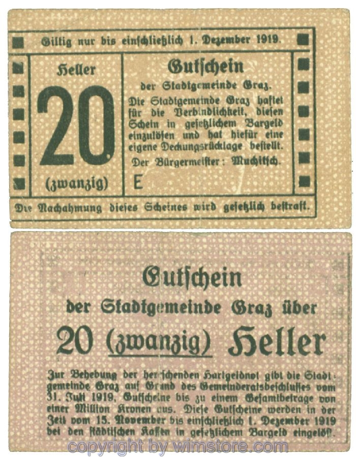 Graz, Stadtgemeinde, J00257bE, 20 Heller; 2