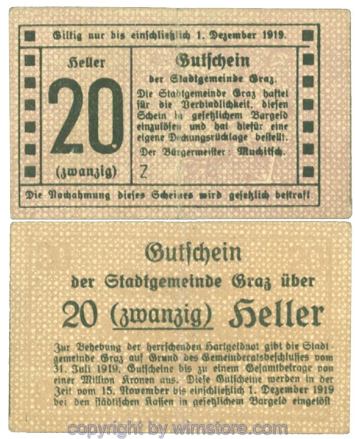 Graz, Stadtgemeinde, J00257bZ, 20 Heller; 2