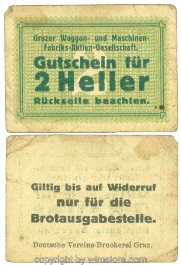 Graz, Prv. Grazer Waggon- und MaschinenfabriksAG, J00258BIa, 2 Heller; 2
