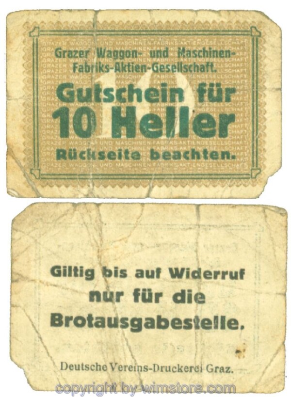 Graz, Prv. Grazer Waggon- und MaschinenfabriksAG, J00258BIa, 10 Heller; 2