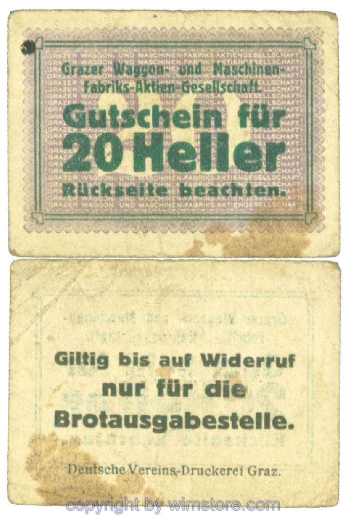 Graz, Prv. Grazer Waggon- und MaschinenfabriksAG, J00258BIa, 20 Heller; 2