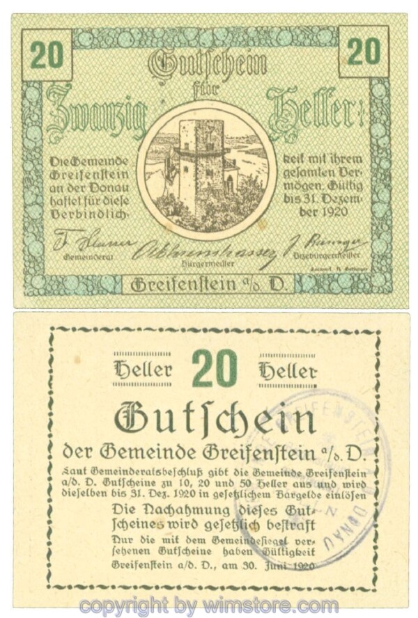 Greifenstein, J00275b1, 20 Heller; 1