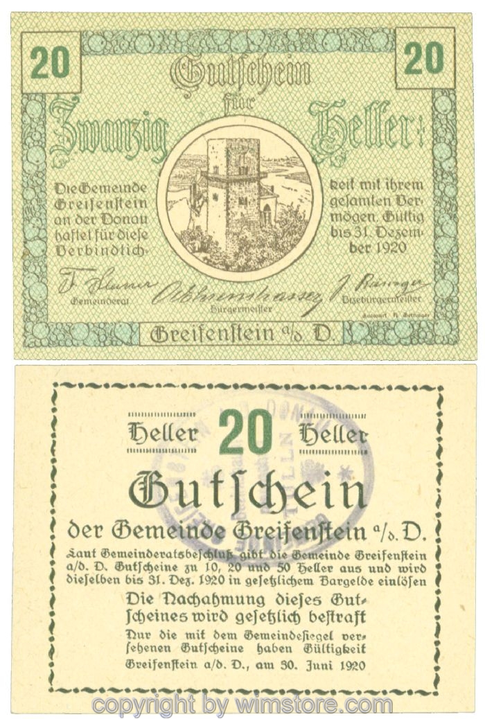 Greifenstein, J00275b2, 20 Heller; 1