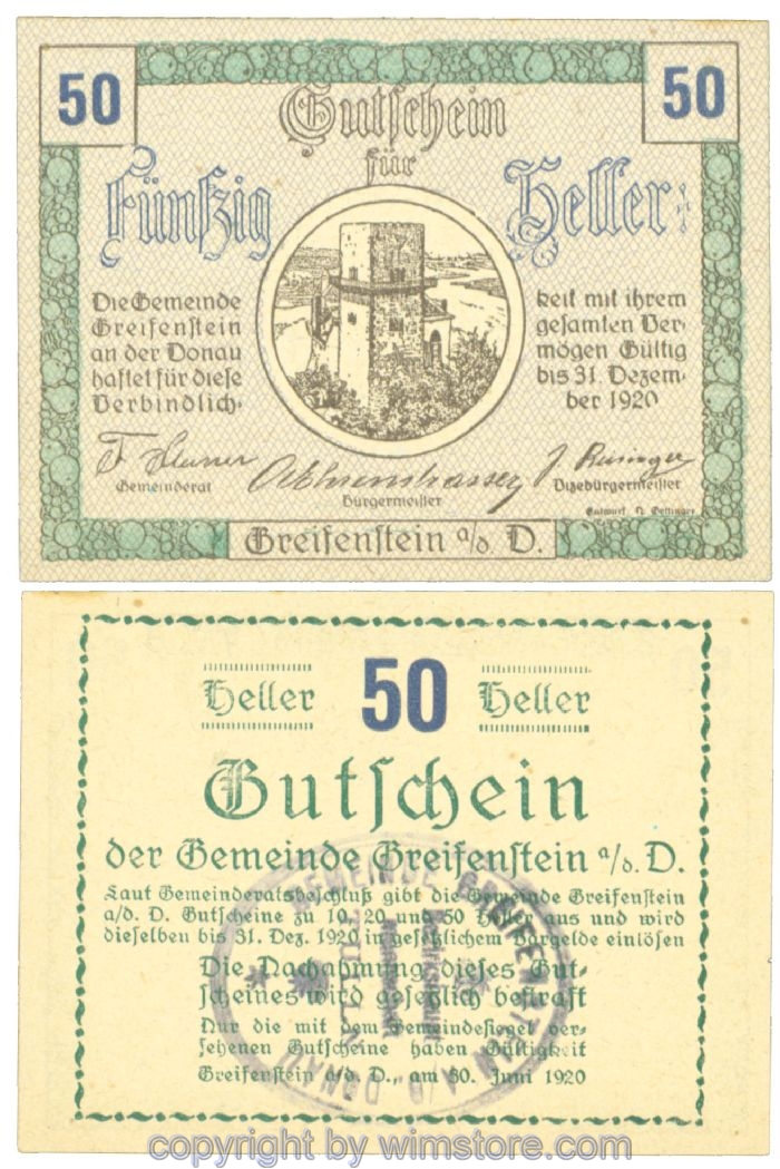 Greifenstein, J00275b2, 50 Heller; 1