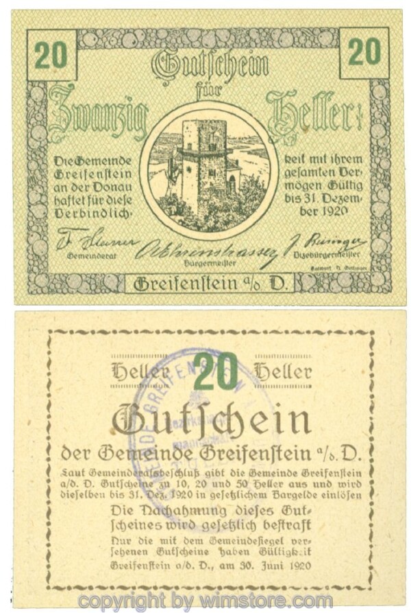 Greifenstein, J00275d1, 20 Heller; 1
