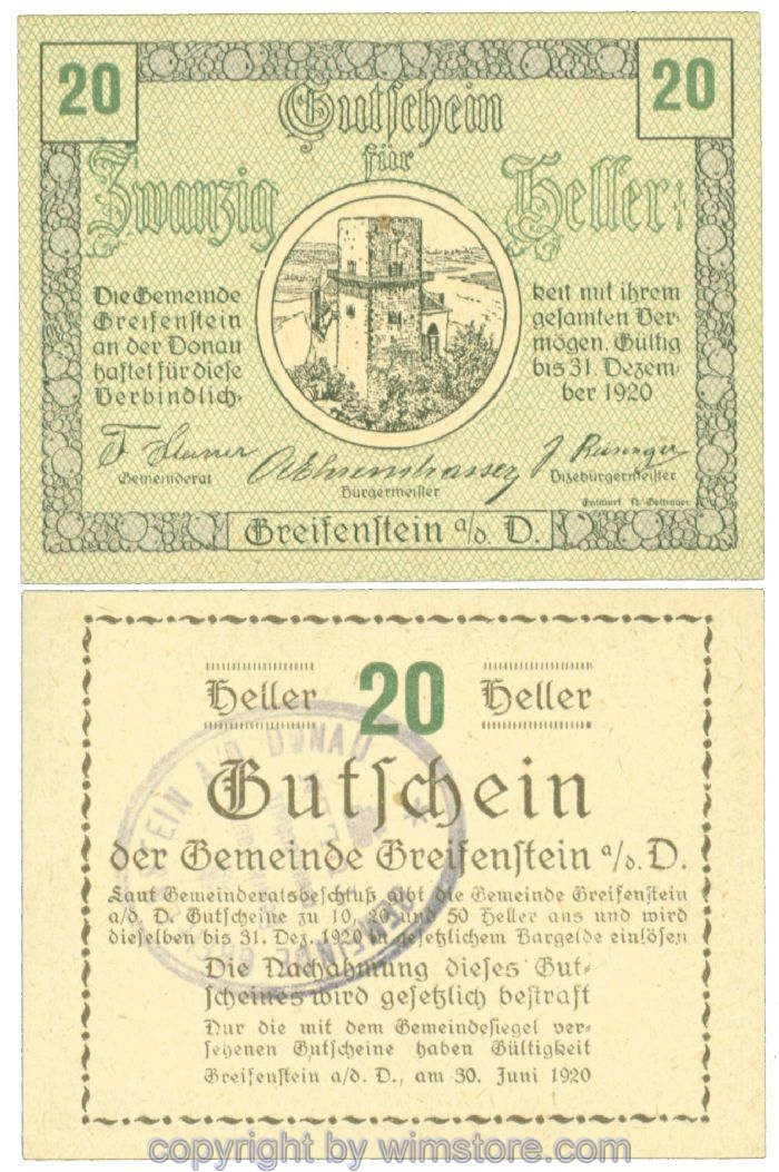 Greifenstein, J00275d2, 20 Heller; 1