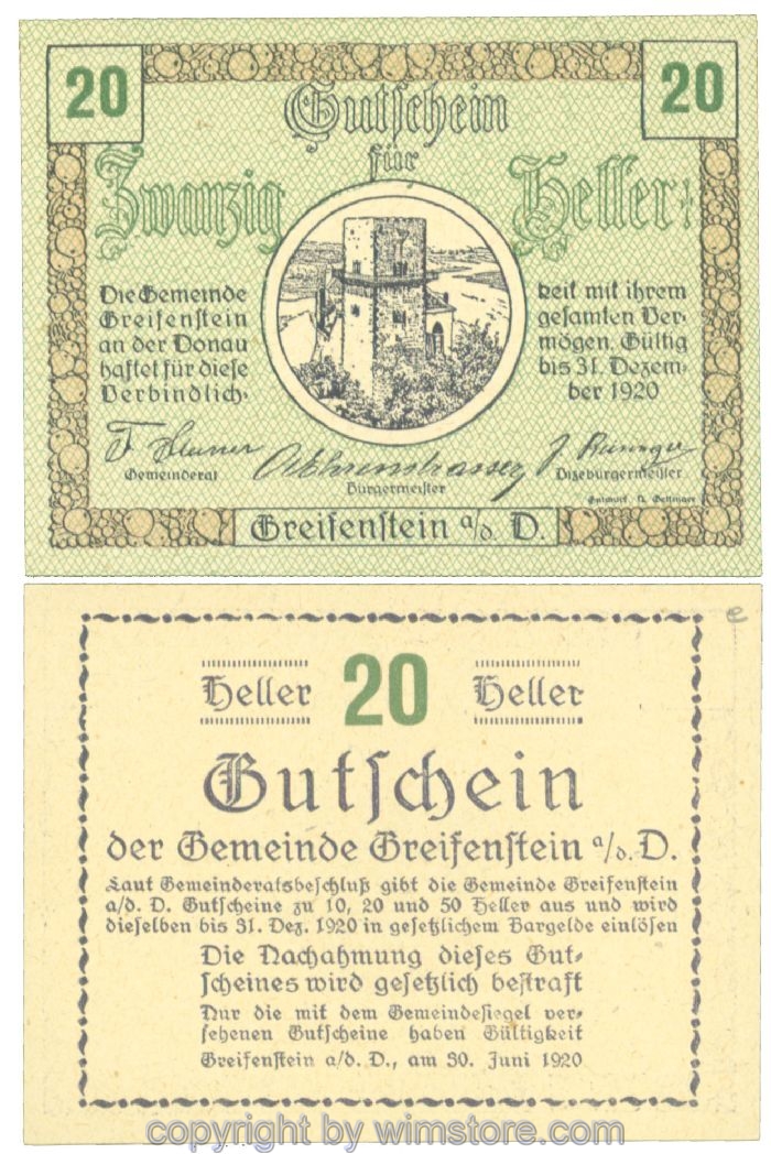 Greifenstein, J00275e, 20 Heller; 1