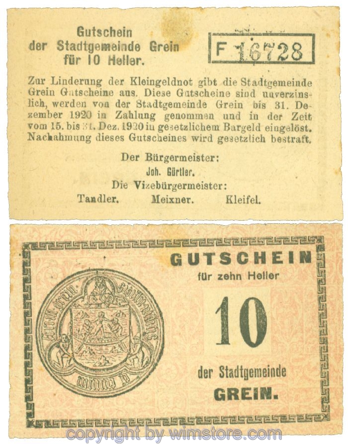 Grein, J00276Ia1, 10 Heller, Buchstabe F; 1-