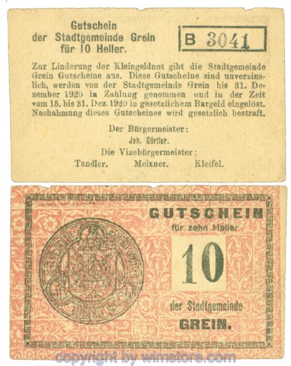 Grein, J00276Ia3, 10 Heller, Buchstabe B; 2