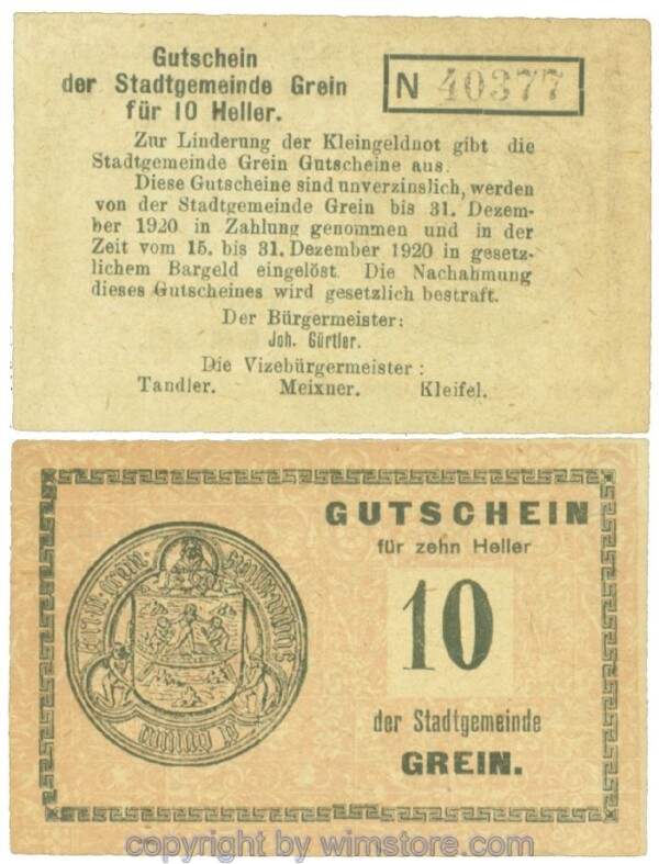 Grein, J00276Ib1, 10 Heller, Buchstabe N; 1-