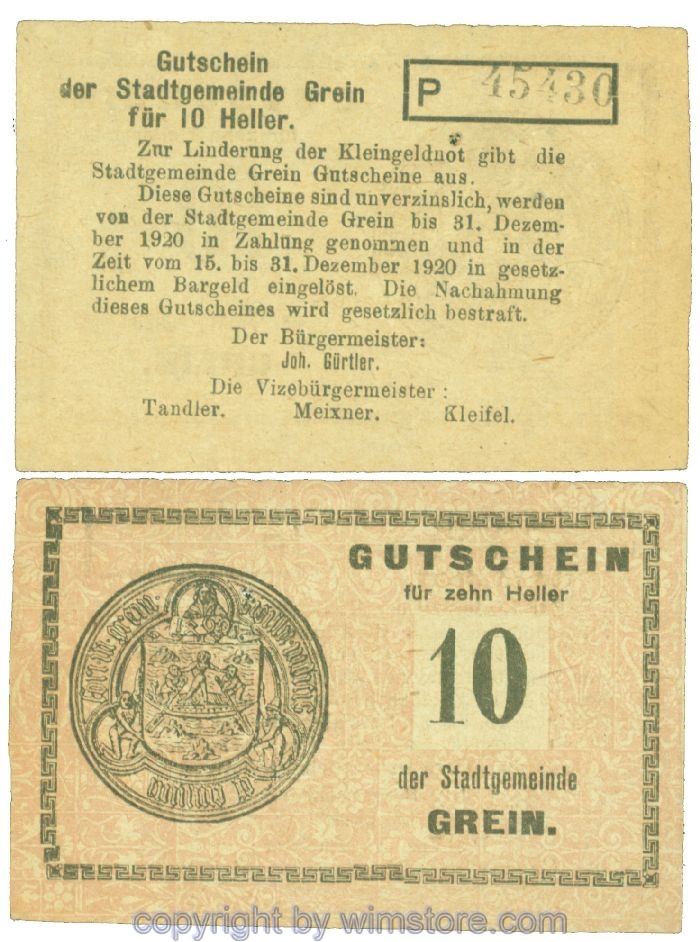 Grein, J00276Ib1, 10 Heller, Buchstabe P; 1-