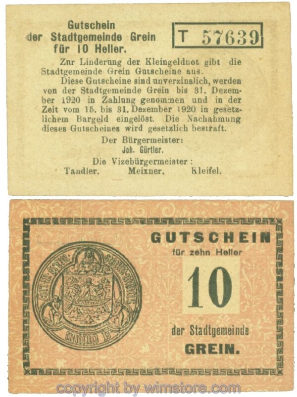 Grein, J00276Ib1, 10 Heller, Buchstabe T; 1-2