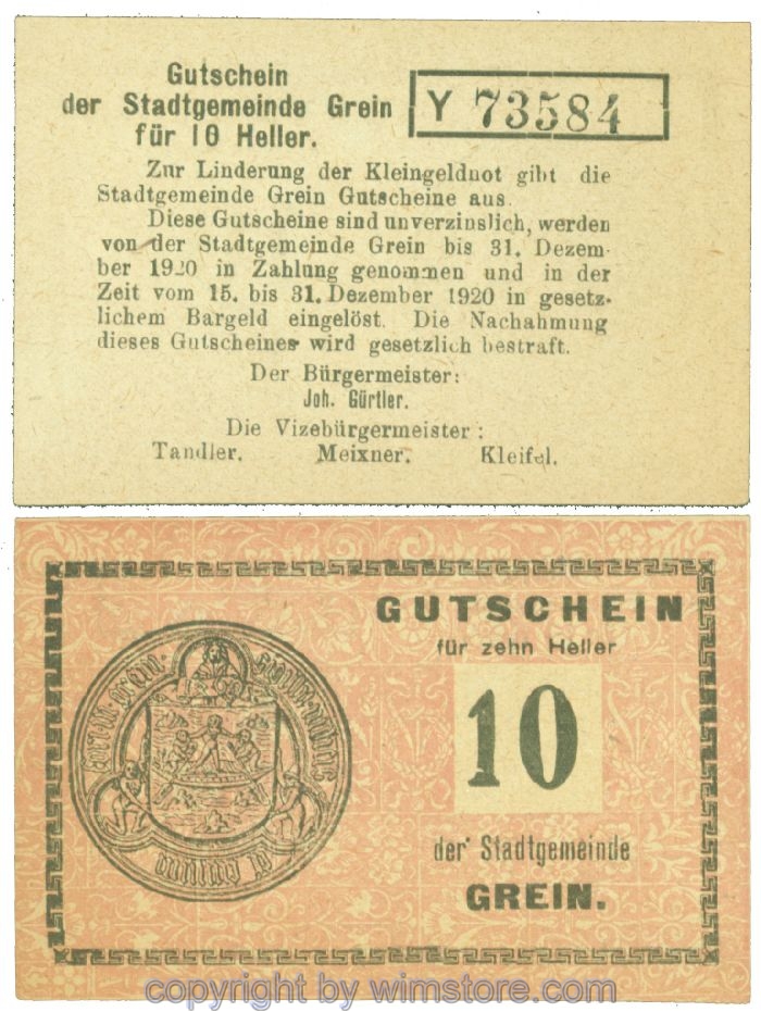 Grein, J00276Ib1, 10 Heller, Buchstabe Y; 1-