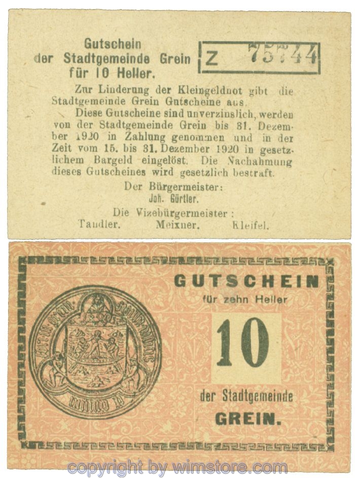 Grein, J00276Ib1, 10 Heller, Buchstabe Z; 1-