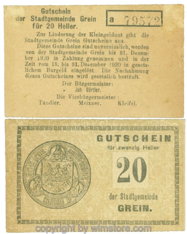 Grein, J00276Ib1, 20 Heller, Buchstabe a; 2