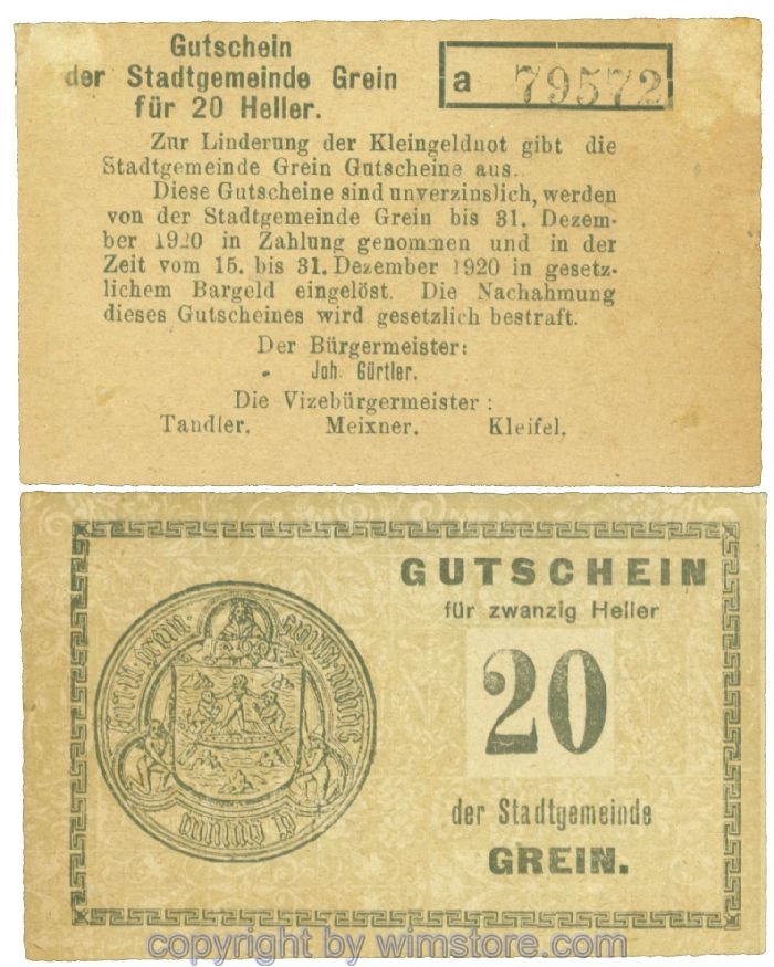 Grein, J00276Ib1, 20 Heller, Buchstabe a; 2