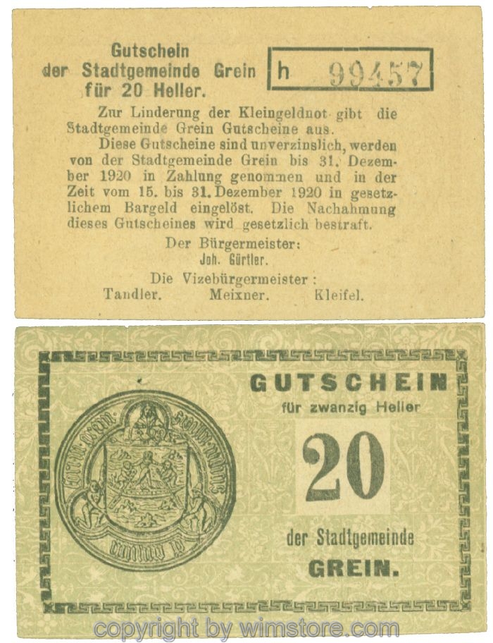 Grein, J00276Ib1, 20 Heller, Buchstabe h; 1