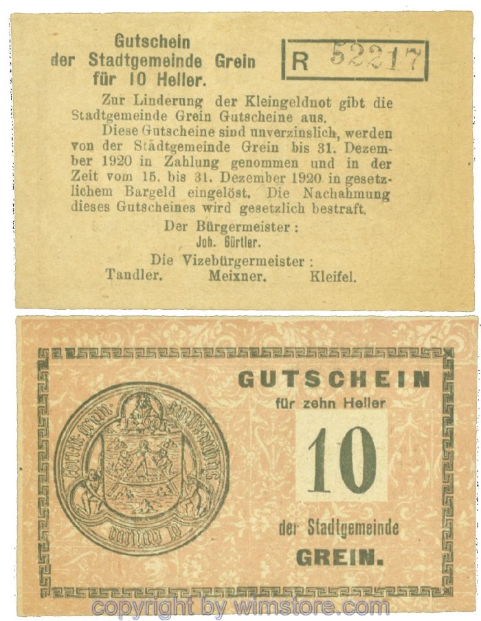 Grein, J00276Ib2, 10 Heller, Buchstabe R; 1