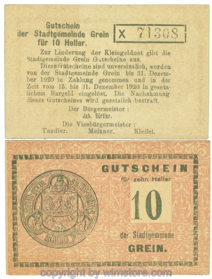 Grein, J00276Ib2, 10 Heller, Buchstabe X; 1-2