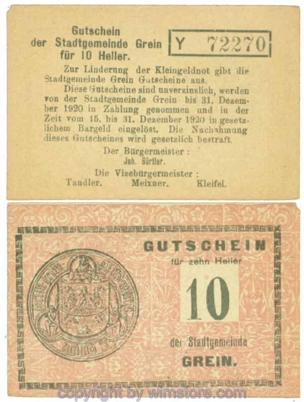 Grein, J00276Ib2, 10 Heller, Buchstabe Y; 1-