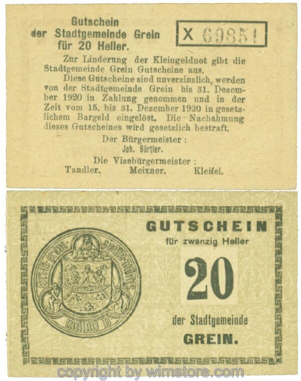 Grein, J00276Ib2, 20 Heller, Buchstabe X; 1