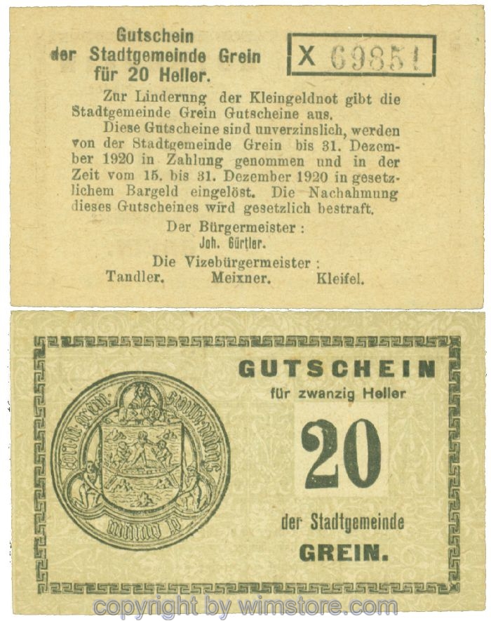 Grein, J00276Ib2, 20 Heller, Buchstabe X; 1
