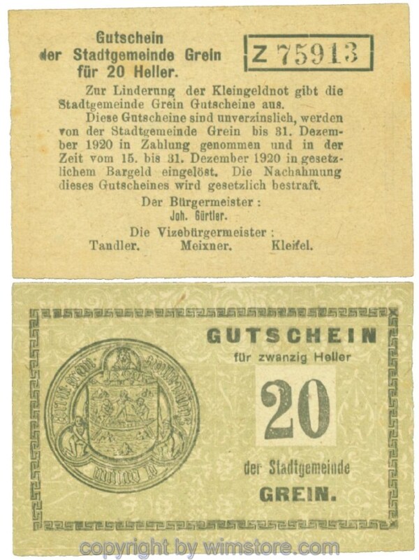 Grein, J00276Ib2, 20 Heller, Buchstabe Z; 1-