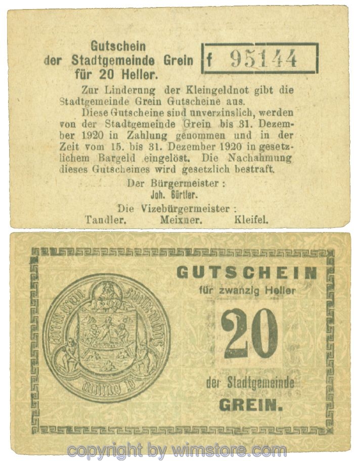 Grein, J00276Ib2, 20 Heller, Buchstabe f; 1-