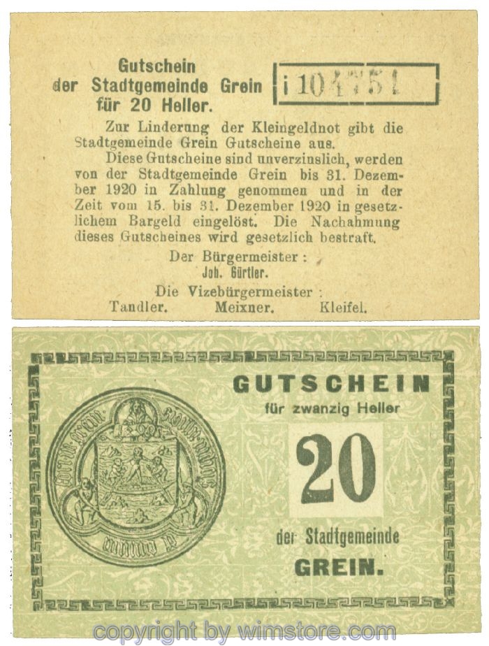 Grein, J00276Ib2, 20 Heller, Buchstabe i; 1-
