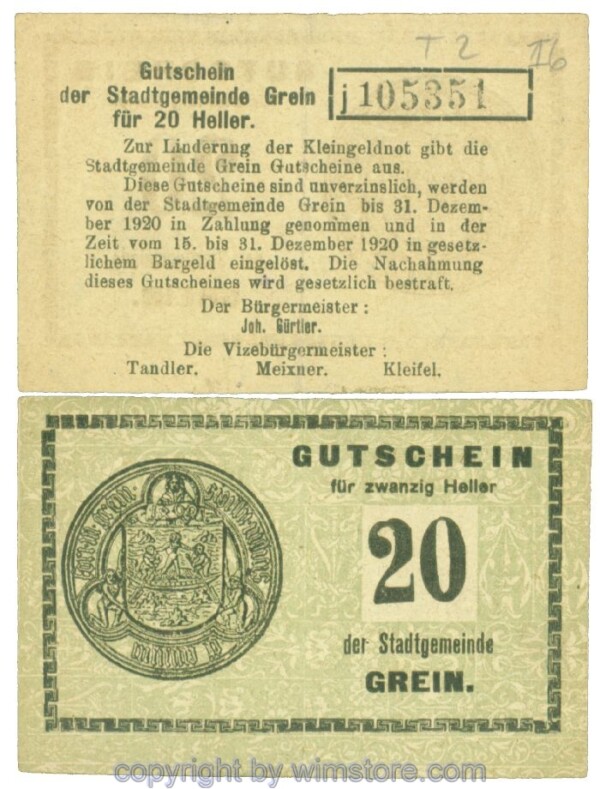 Grein, J00276Ib2, 20 Heller, Buchstabe j; 2