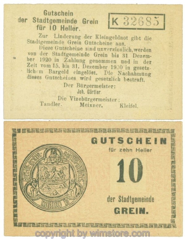 Grein, J00276Ib3, 10 Heller, Buchstabe K; 1