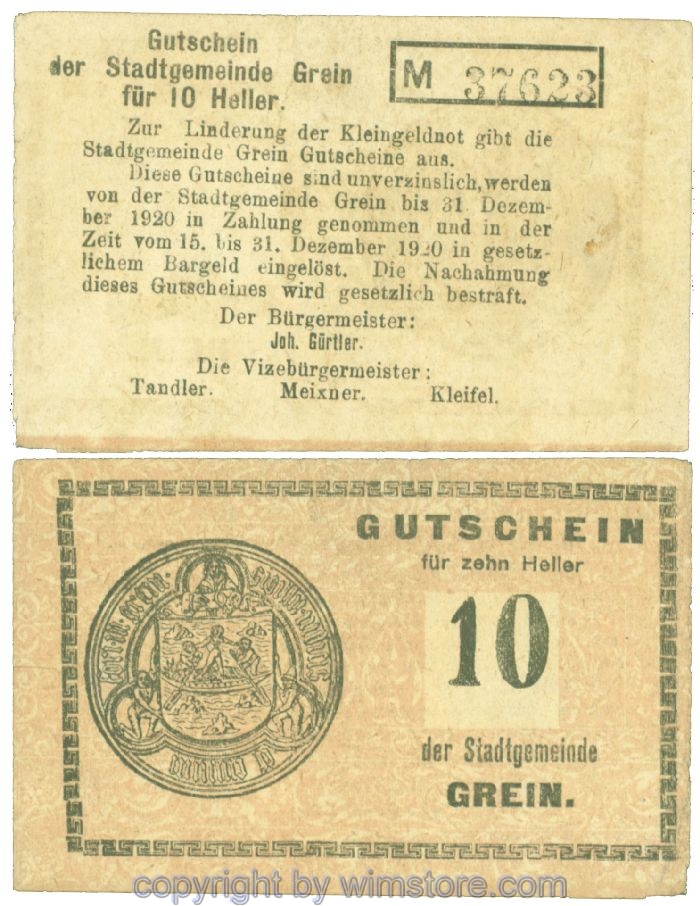 Grein, J00276Ib3, 10 Heller, Buchstabe M; 1-