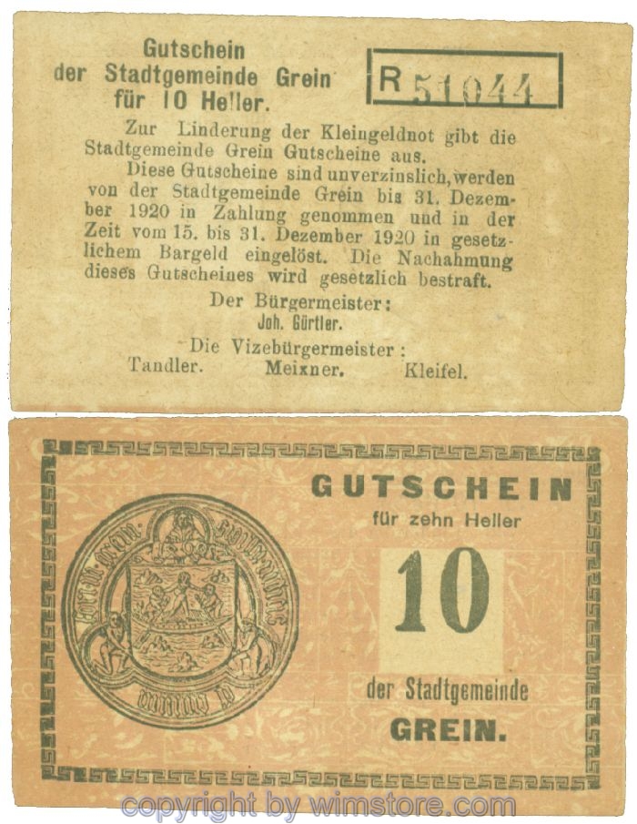 Grein, J00276Ib3, 10 Heller, Buchstabe R; 1
