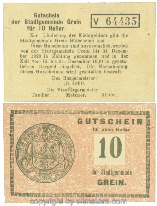 Grein, J00276Ib3, 10 Heller, Buchstabe V; 1-