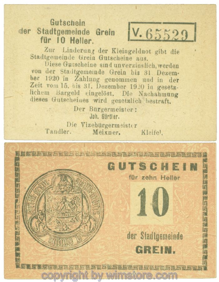 Grein, J00276Ib3, 10 Heller, Buchstabe V.; 1