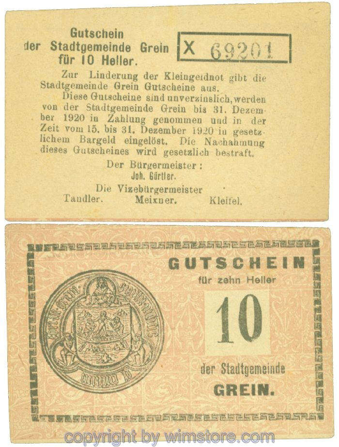 Grein, J00276Ib3, 10 Heller, Buchstabe X; 1