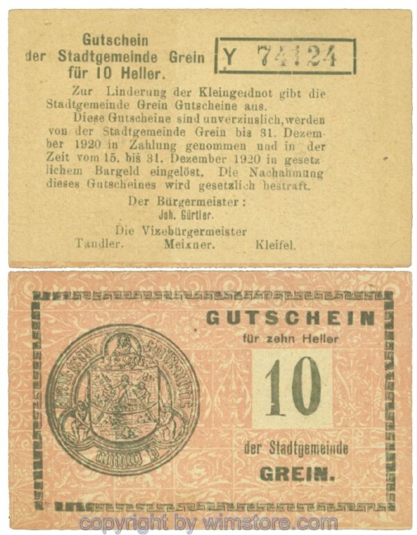 Grein, J00276Ib3, 10 Heller, Buchstabe Y; 1-