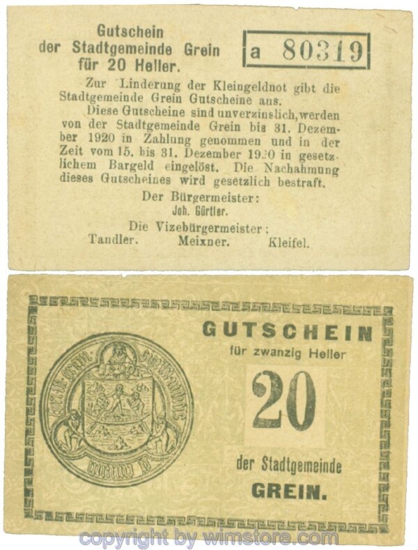 Grein, J00276Ib3, 20 Heller, Buchstabe a; 1-