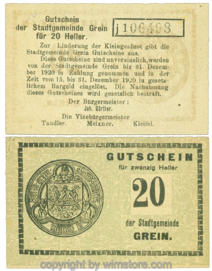 Grein, J00276Ib3, 20 Heller, Buchstabe j; 1