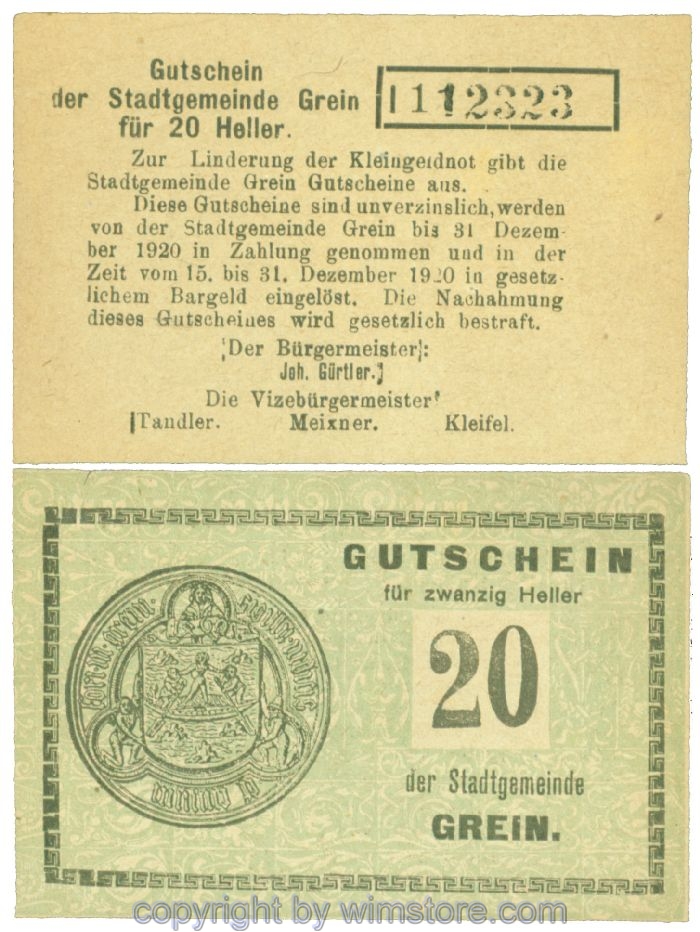 Grein, J00276Ib3, 20 Heller, Buchstabe l; 1-