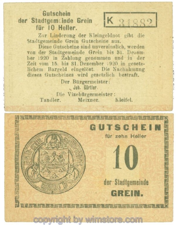 Grein, J00276Ib4, 10 Heller, Buchstabe K; 1