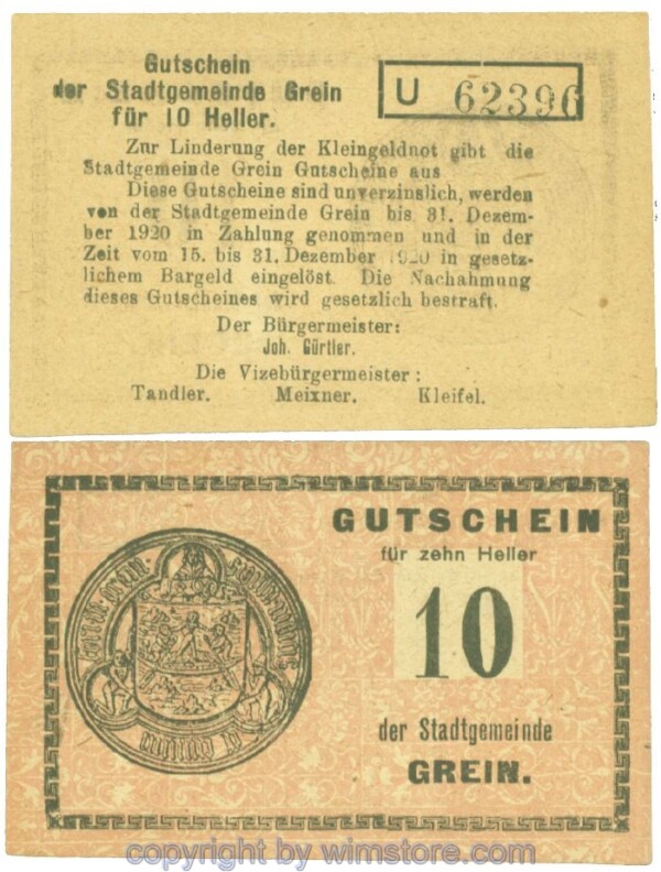 Grein, J00276Ib4, 10 Heller, Buchstabe U; 1-