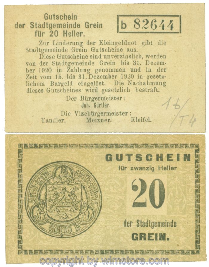 Grein, J00276Ib4, 20 Heller, Buchstabe b; 1-
