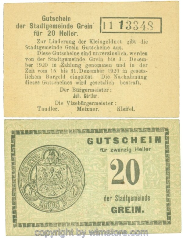 Grein, J00276Ib4, 20 Heller, Buchstabe l; 1-