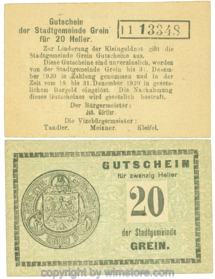 Grein, J00276Ib4, 20 Heller, Buchstabe l; 1-