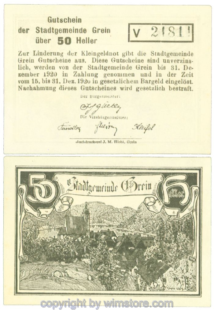 Grein, J00276Iba, 50 Heller, Buchstabe V; 1-