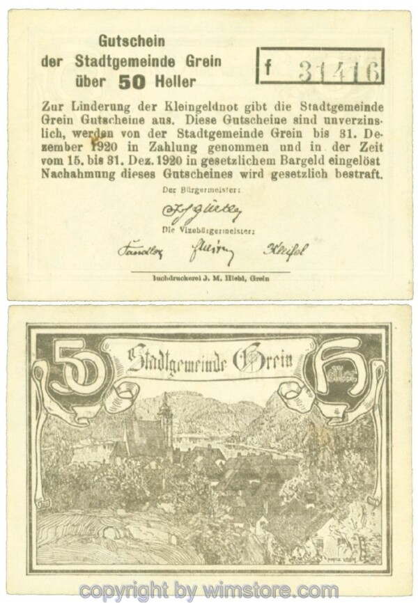 Grein, J00276Iba, 50 Heller, Buchstabe f; 1-