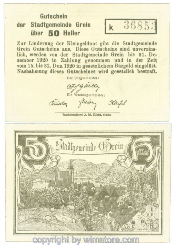 Grein, J00276Iba, 50 Heller, Buchstabe k; 1-