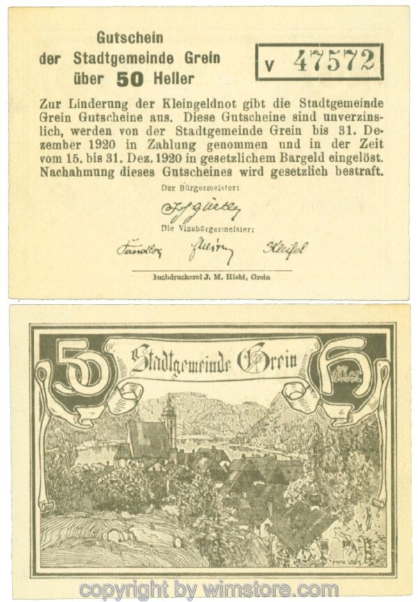 Grein, J00276Iba, 50 Heller, Buchstabe v; 1-
