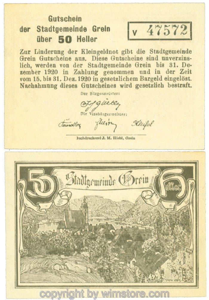 Grein, J00276Iba, 50 Heller, Buchstabe v; 1-